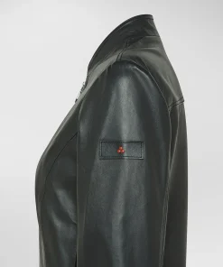Biker corto in nappa tinta