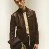 Biker in pelle effetto vintage
