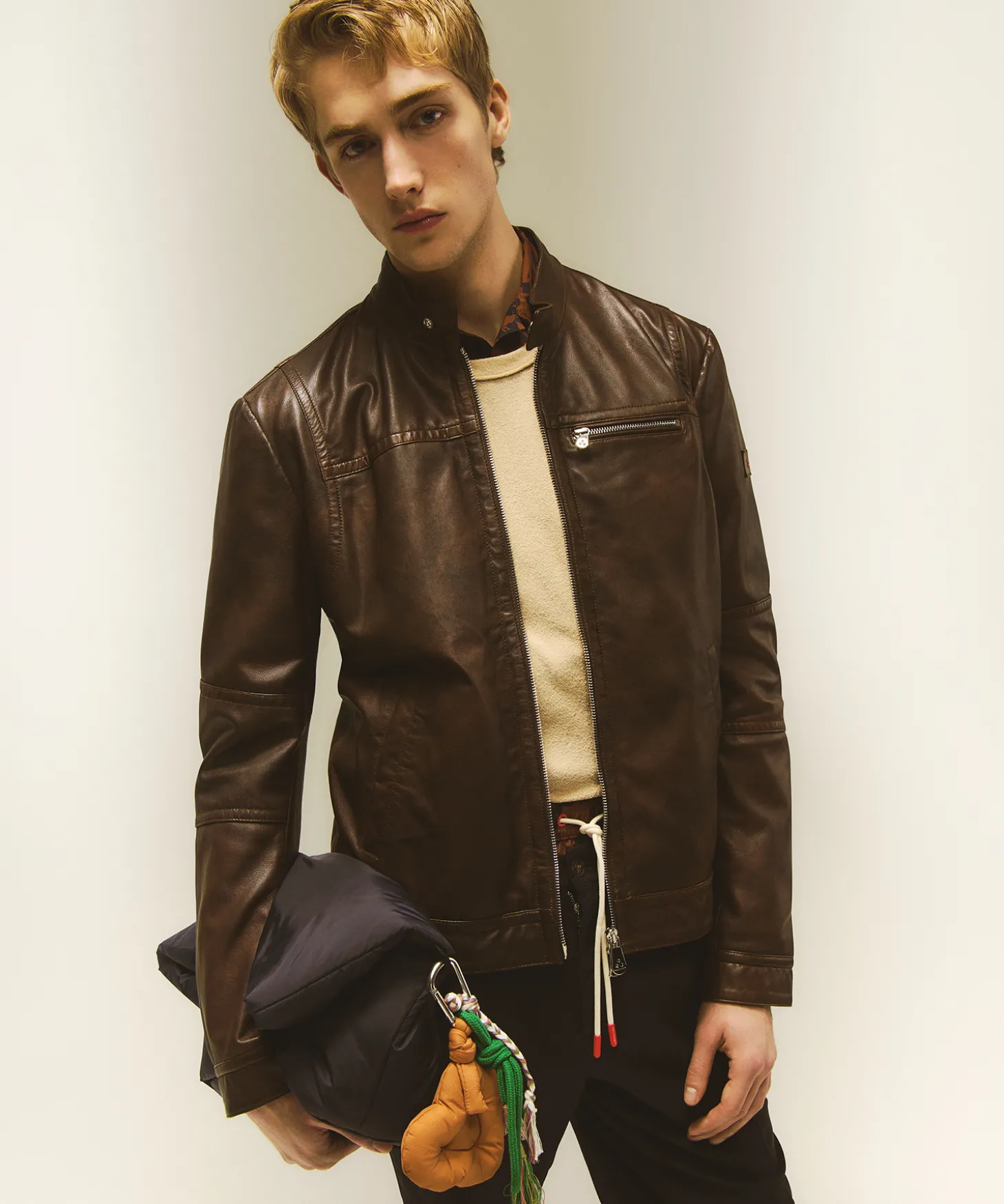 Biker in pelle effetto vintage