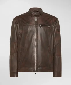 Biker in pelle effetto vintage