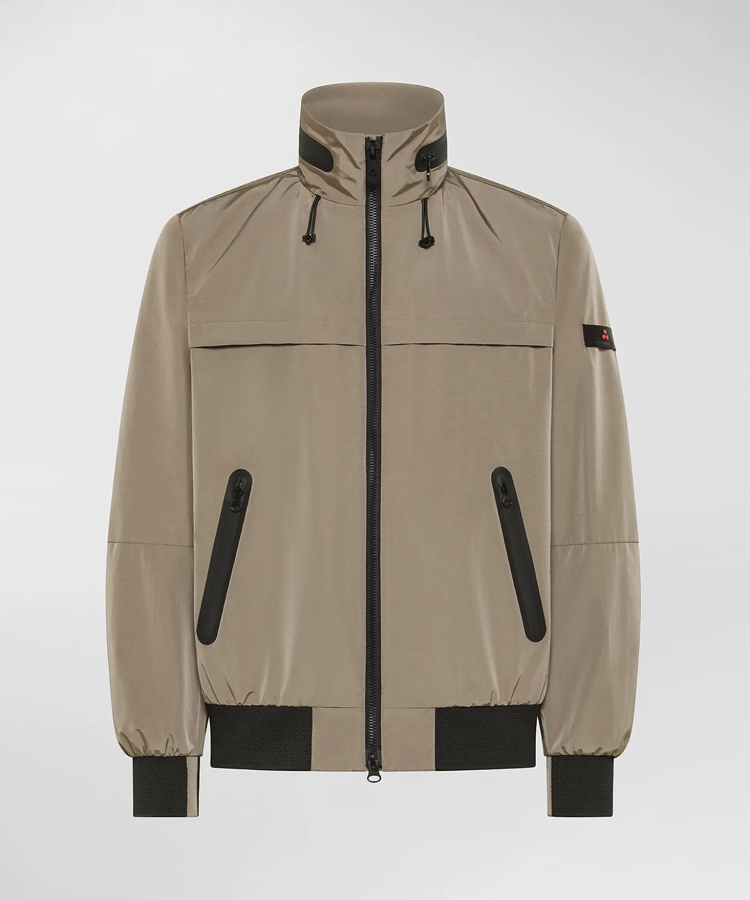 Bomber con cappuccio estraibile e dettagli neri