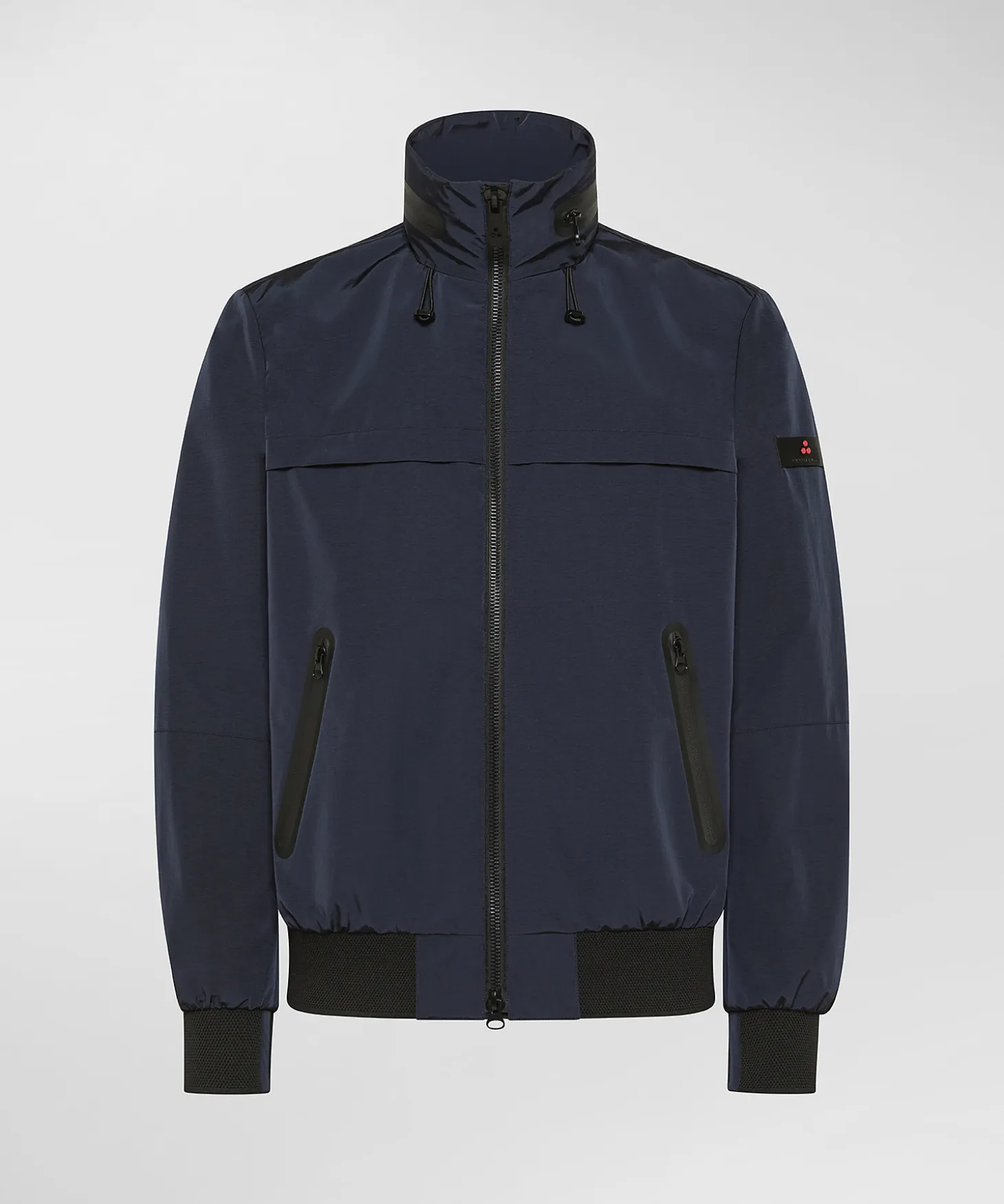 Bomber con cappuccio estraibile e dettagli neri