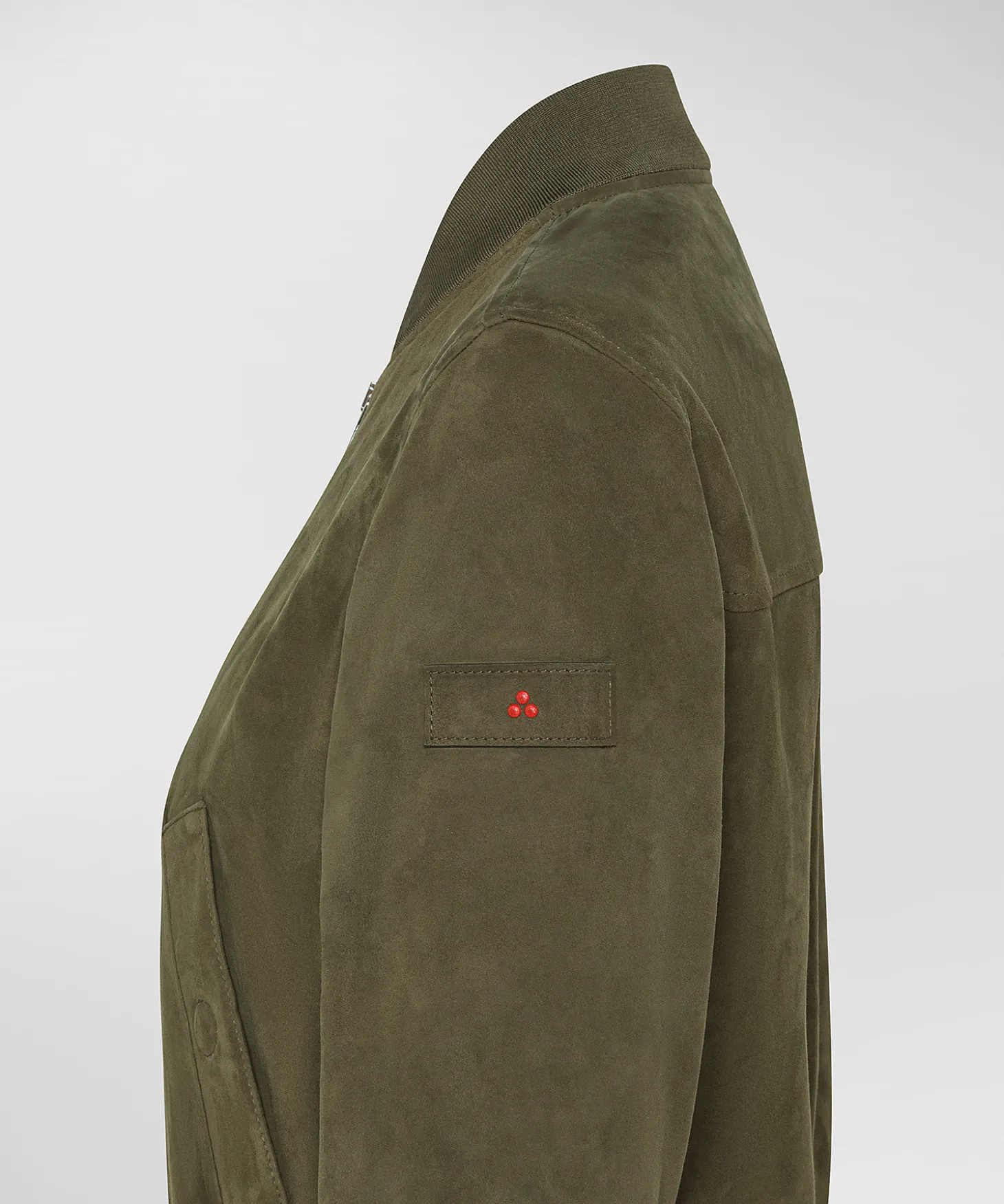 Bomber corto in pelle scamosciata