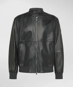 Bomber in nappa tinta