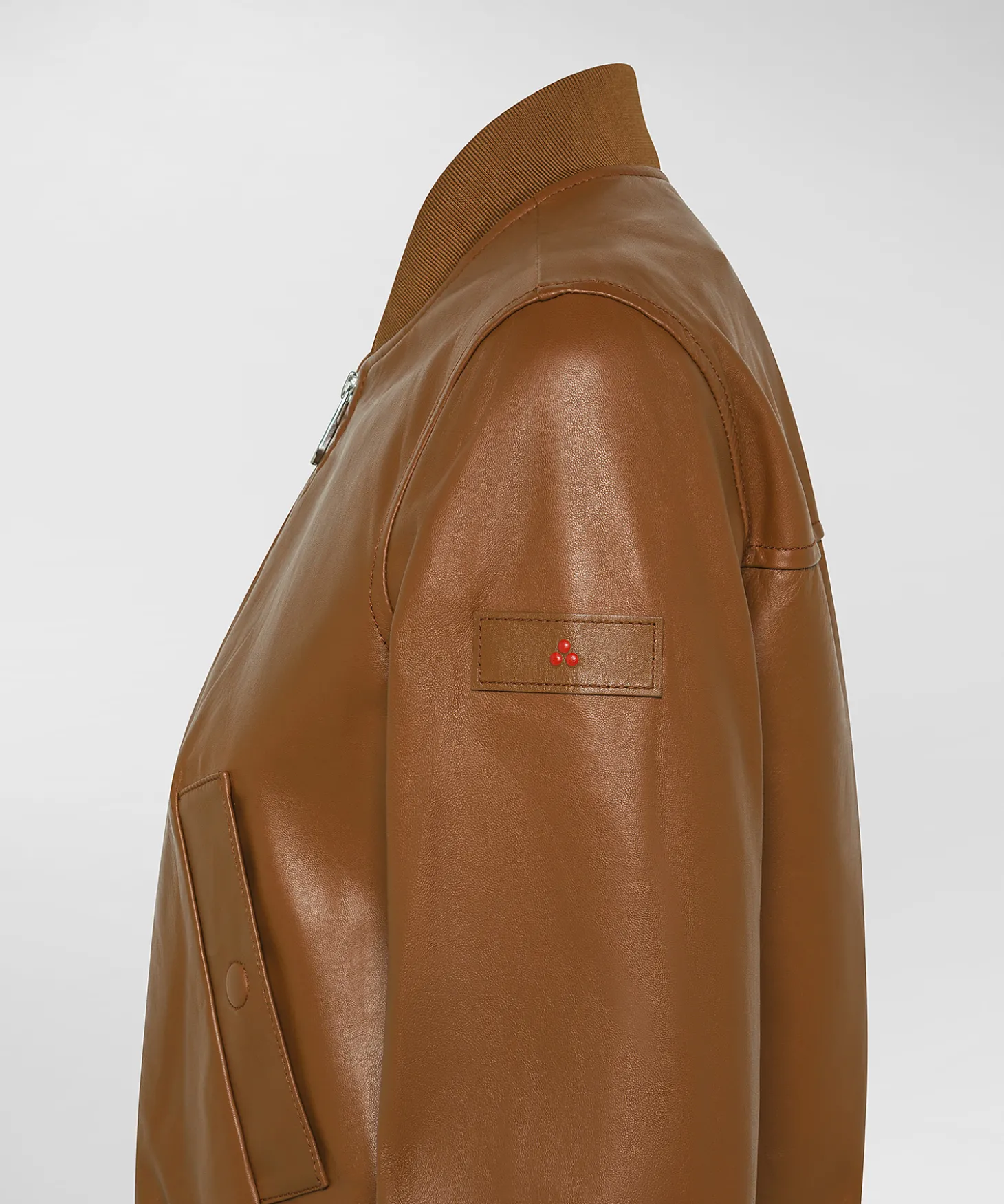 Bomber in nappa tinta con dettagli in maglia