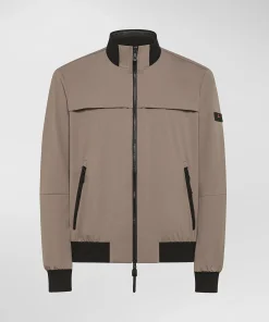 Bomber stretch con dettagli a contrasto