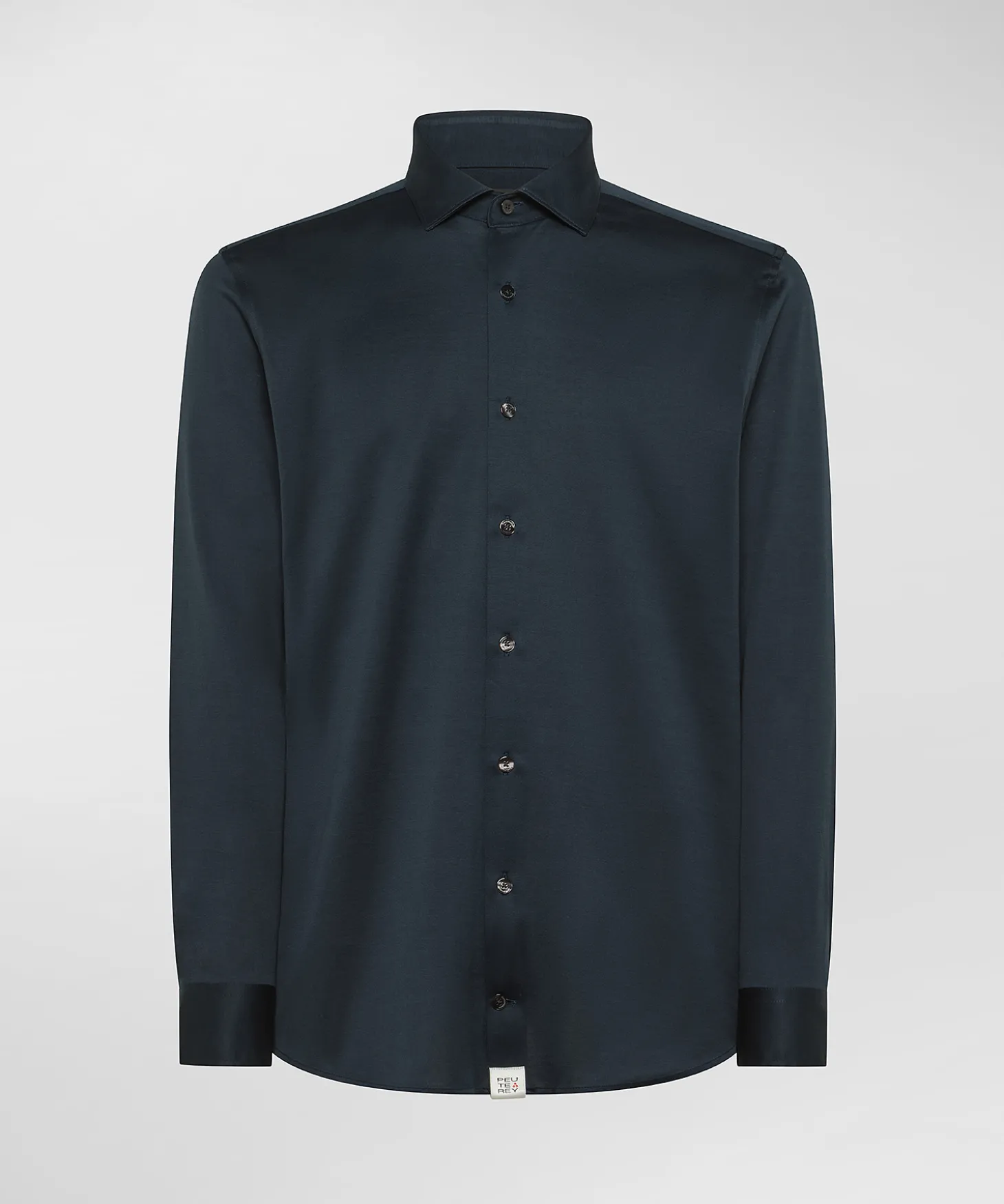 Camicia in piqué di cotone mercerizzato