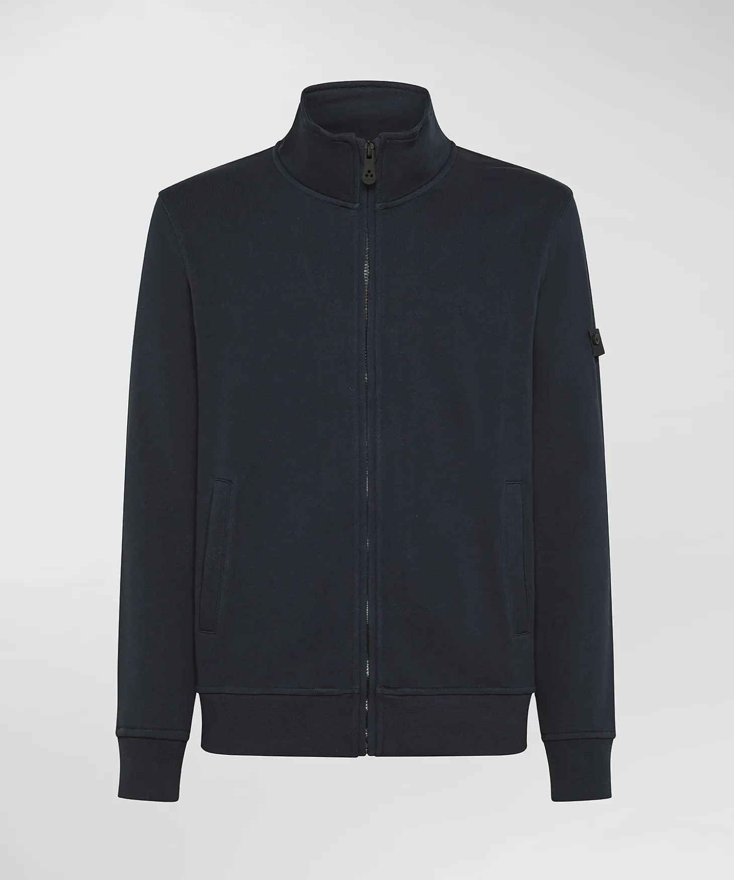 Felpa con collo in piedi e full zip