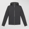 Giacca antivento stretch con cappuccio