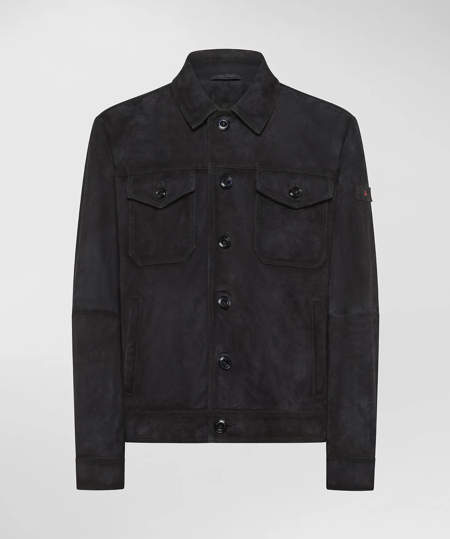 Giacca camicia in suede effetto used