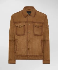 Giacca camicia in suede effetto used