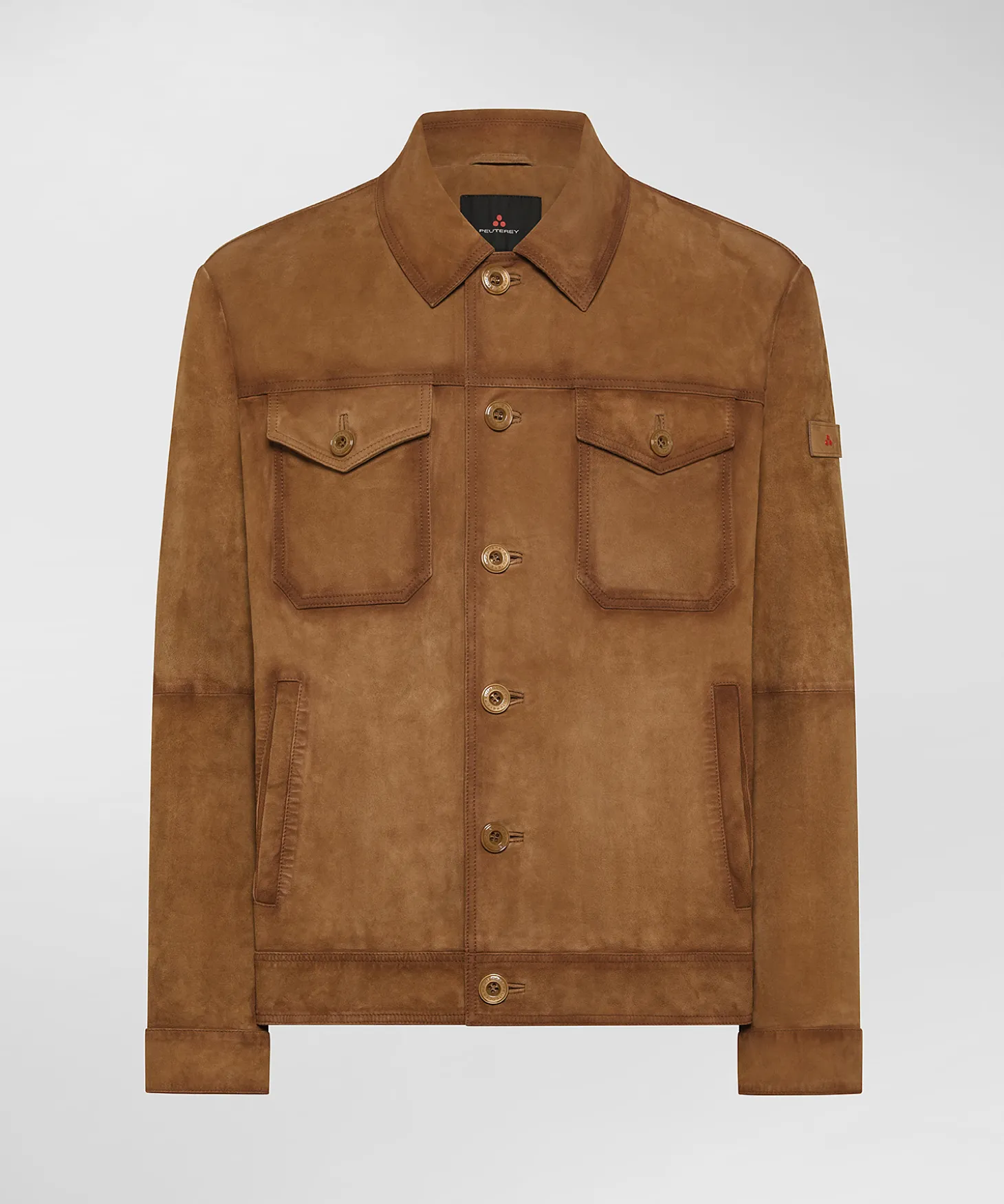 Giacca camicia in suede effetto used