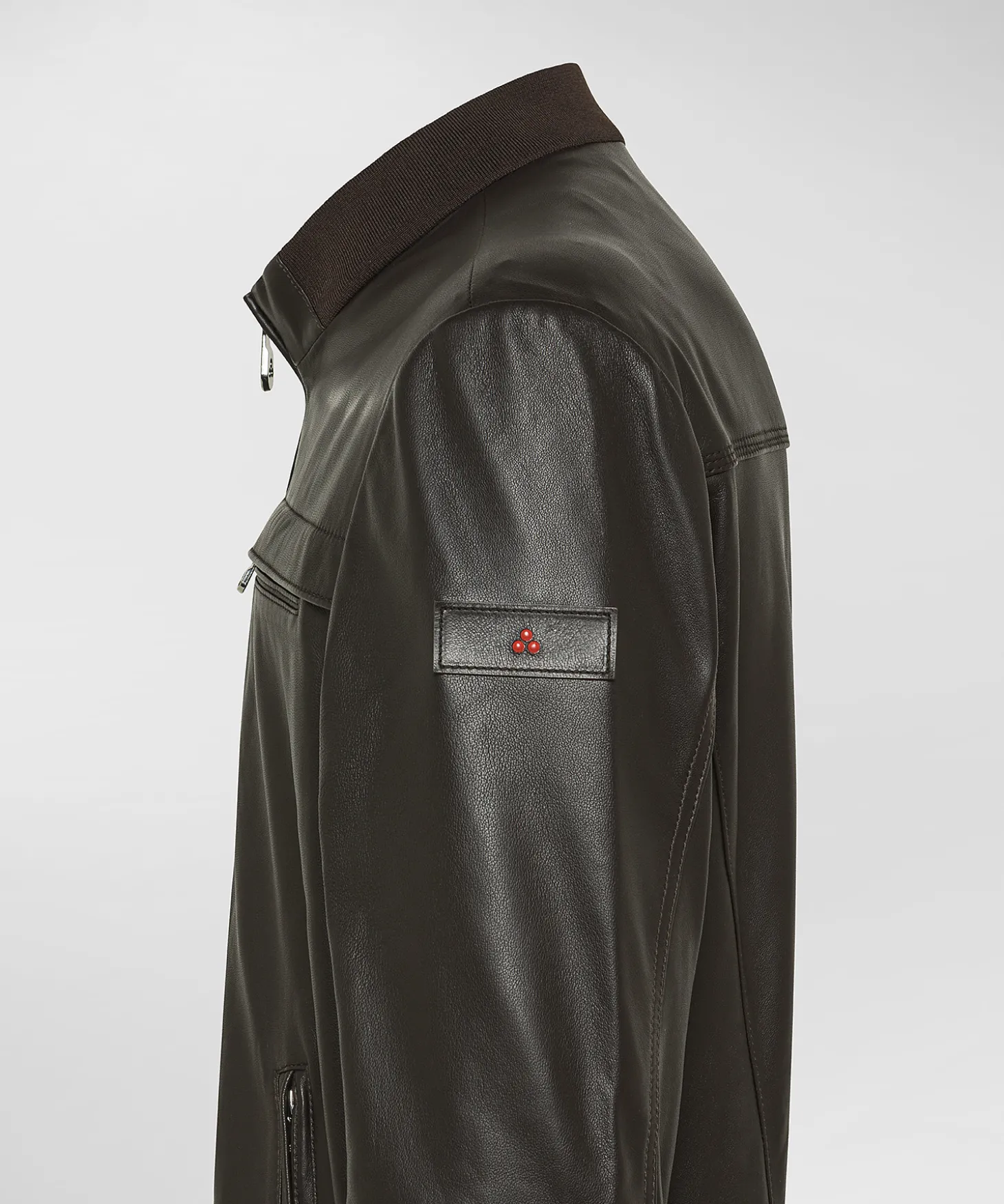 Giacca in pelle con taschini al petto