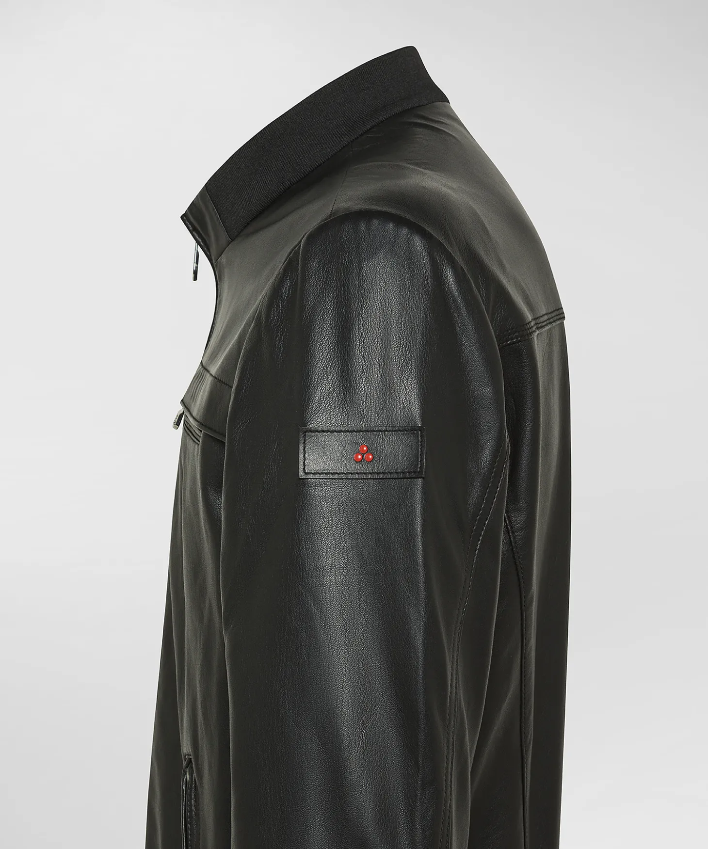 Giacca in pelle con taschini al petto