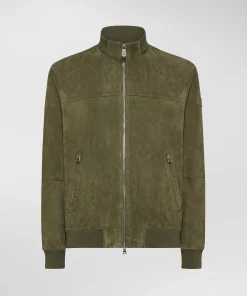 Giacca in pelle scamosciata
