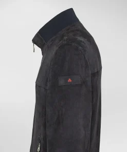 Giacca in pelle scamosciata