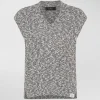 Gilet a trecce in cotone mouliné