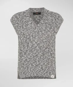 Gilet a trecce in cotone mouliné