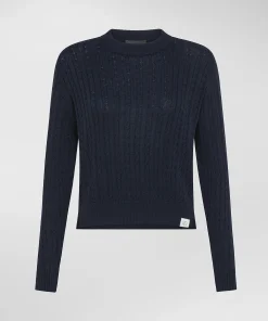 Maglia a treccia in tricot di cotone