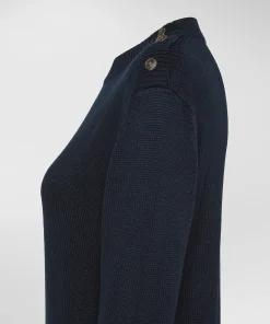 Maglia con collo in piedi e bottoni gioiello