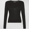 Maglia con scollo a V in tricot