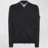 Maglia full zip effetto felpa