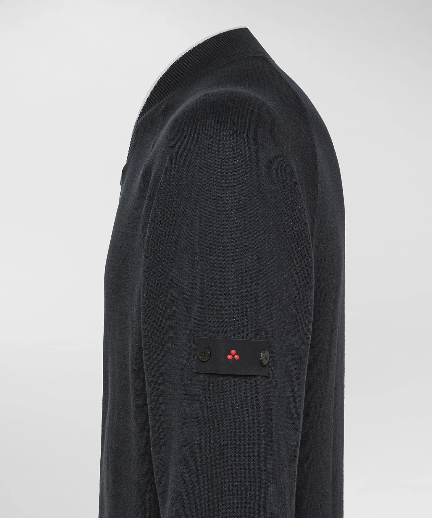 Maglia full zip effetto felpa