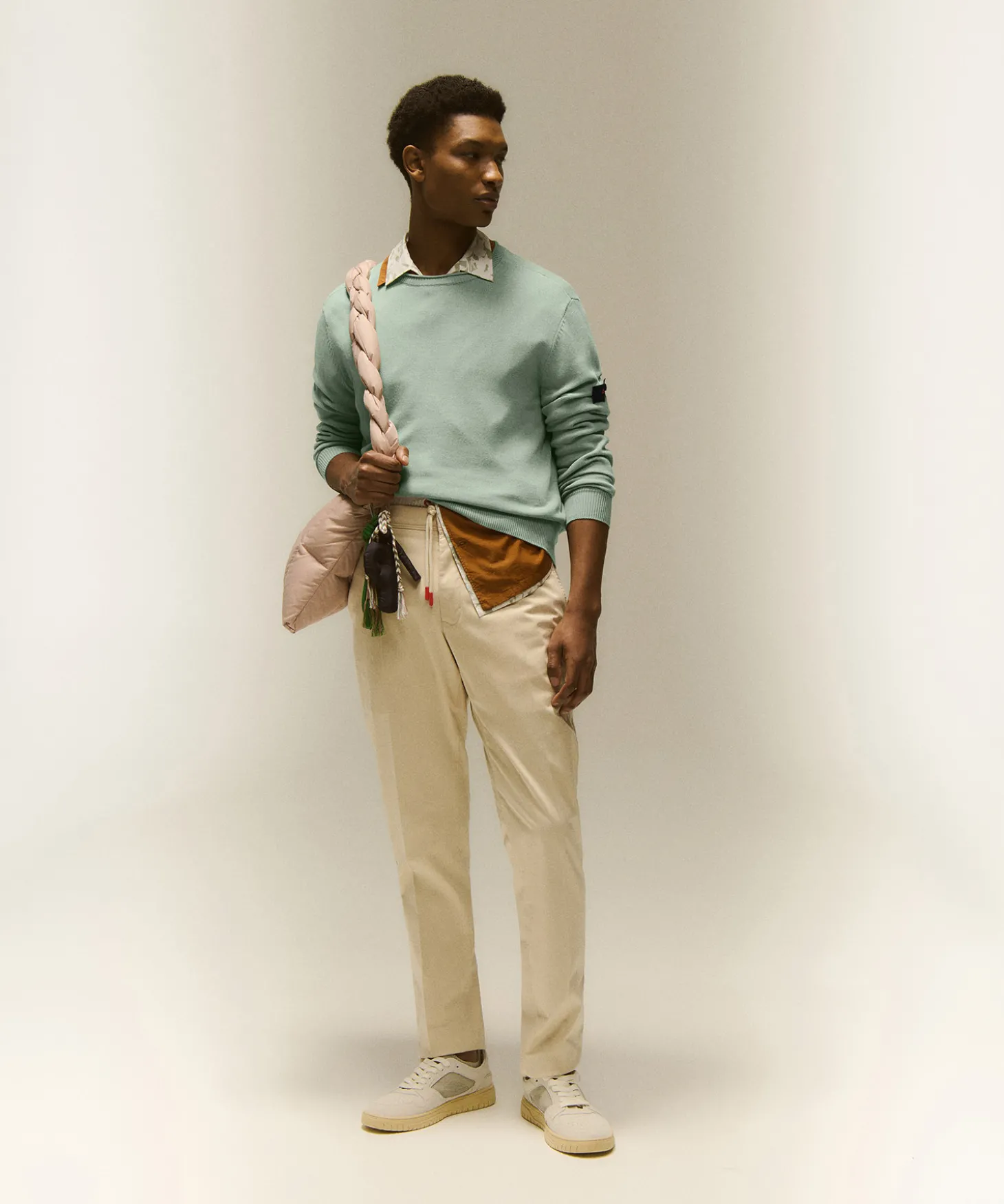 Maglia girocollo in tricot di cotone
