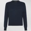 Maglia in cotone crêpe con dettagli in lurex