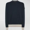 Maglia in tricot di cotone con dettagli a contrasto