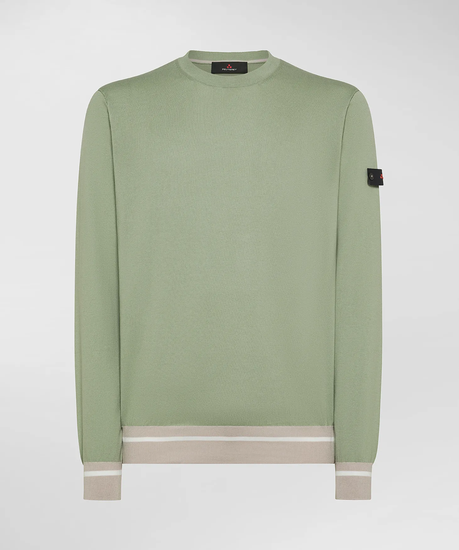 Maglia in tricot di cotone con dettagli a contrasto