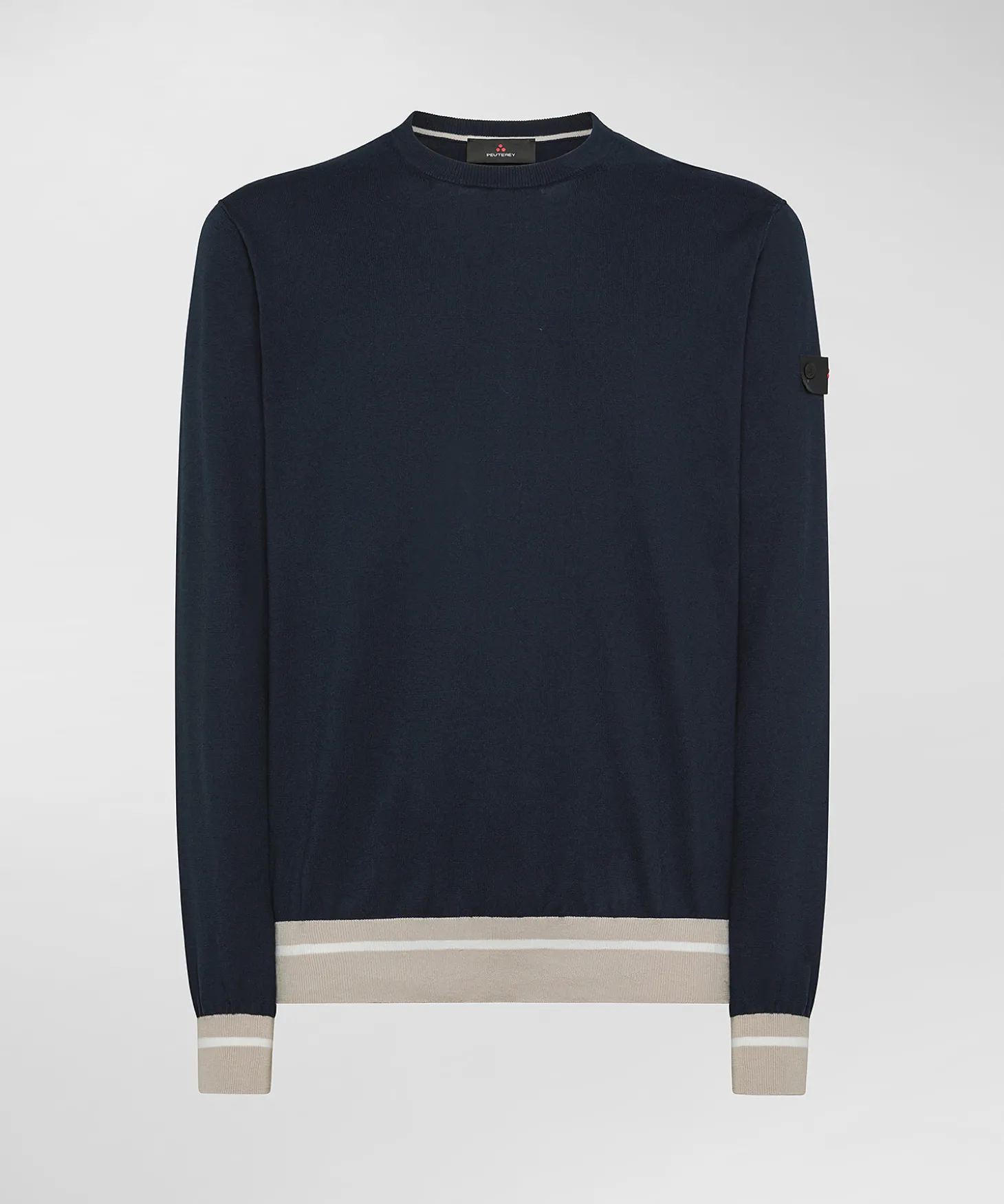 Maglia in tricot di cotone con dettagli a contrasto