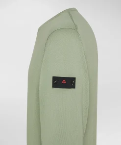 Maglia in tricot di cotone con dettagli a contrasto