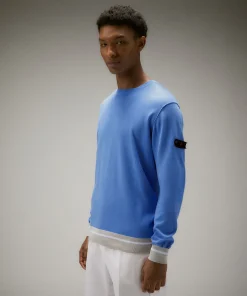 Maglia in tricot di cotone con dettagli a contrasto