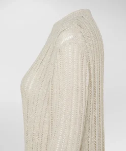 Maglia in tricot misto lino e seta, mouliné