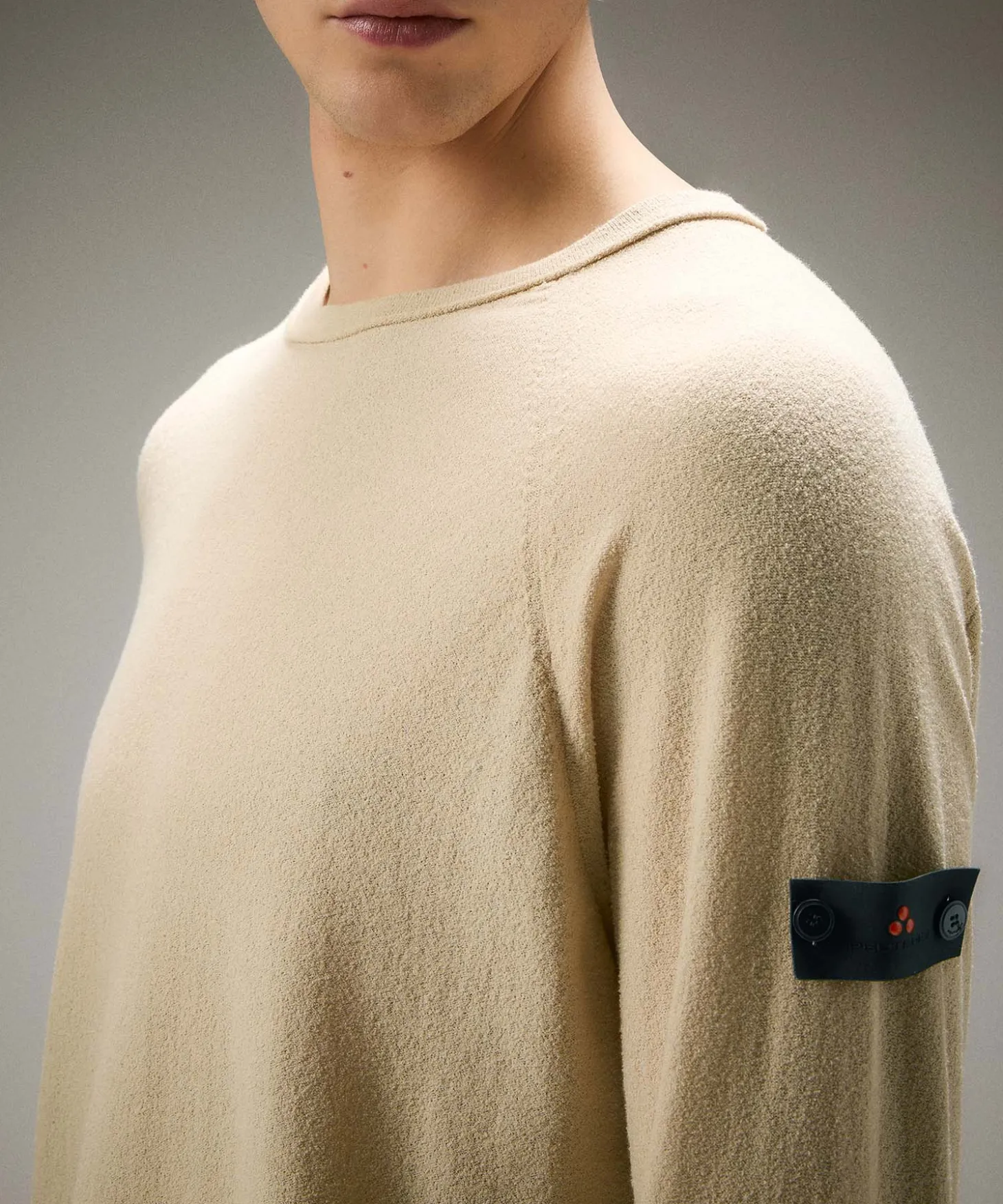 Maglia maniche lunghe in tricot effetto spugna