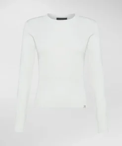 Maglia paricollo con polsini a contrasto