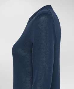 Maglia paricollo con polsini a contrasto
