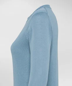 Maglia paricollo con polsini a contrasto