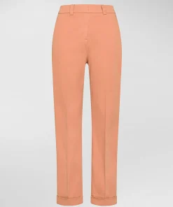 Pantaloni in gabardina di cotone stretch