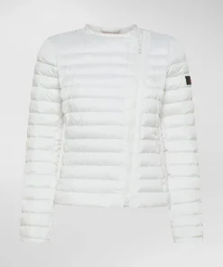 Piumino avvitato con zip obliqua
