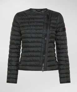Piumino avvitato con zip obliqua