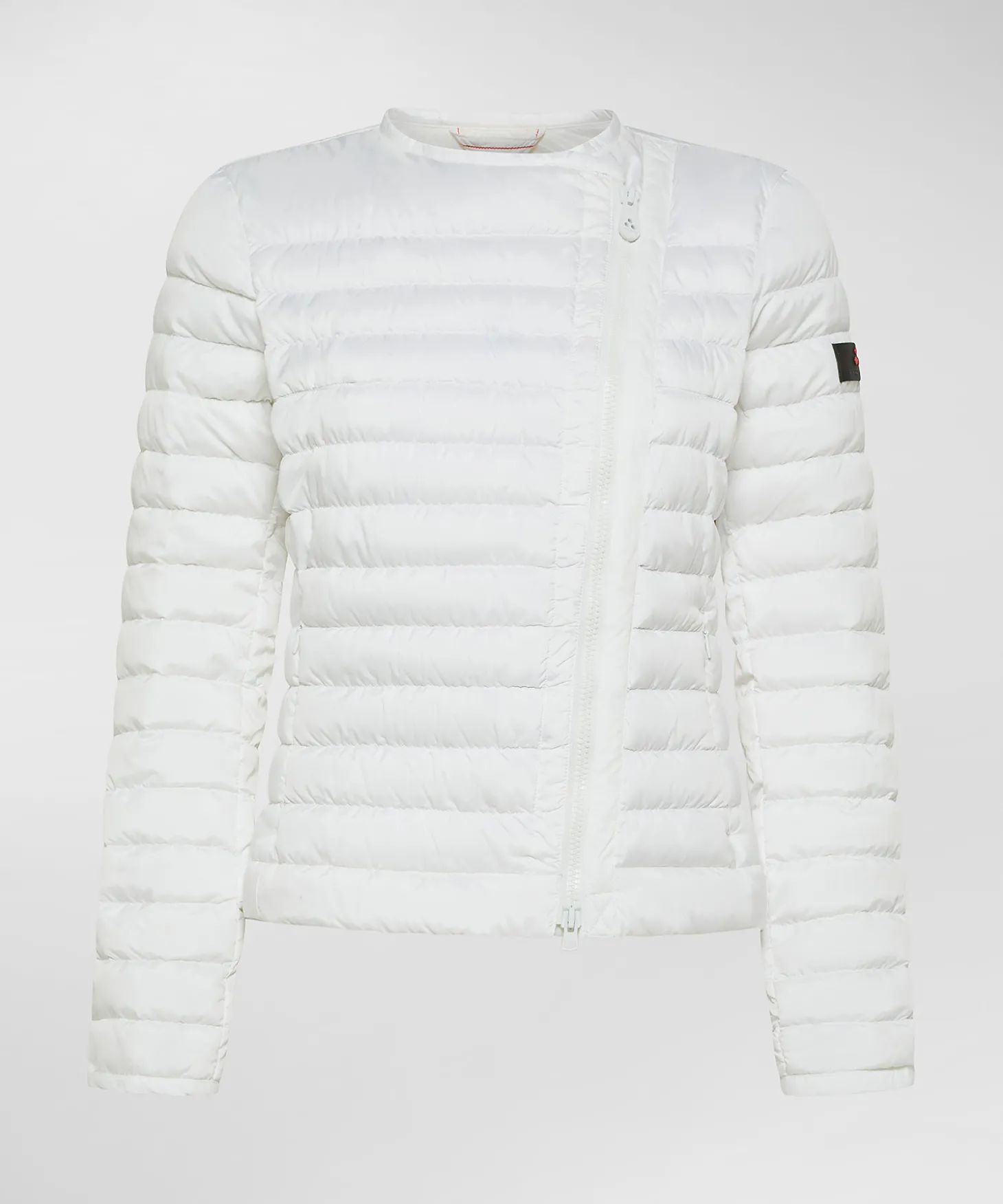 Piumino avvitato con zip obliqua