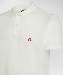 Polo in cotone piqué con logo ricamato