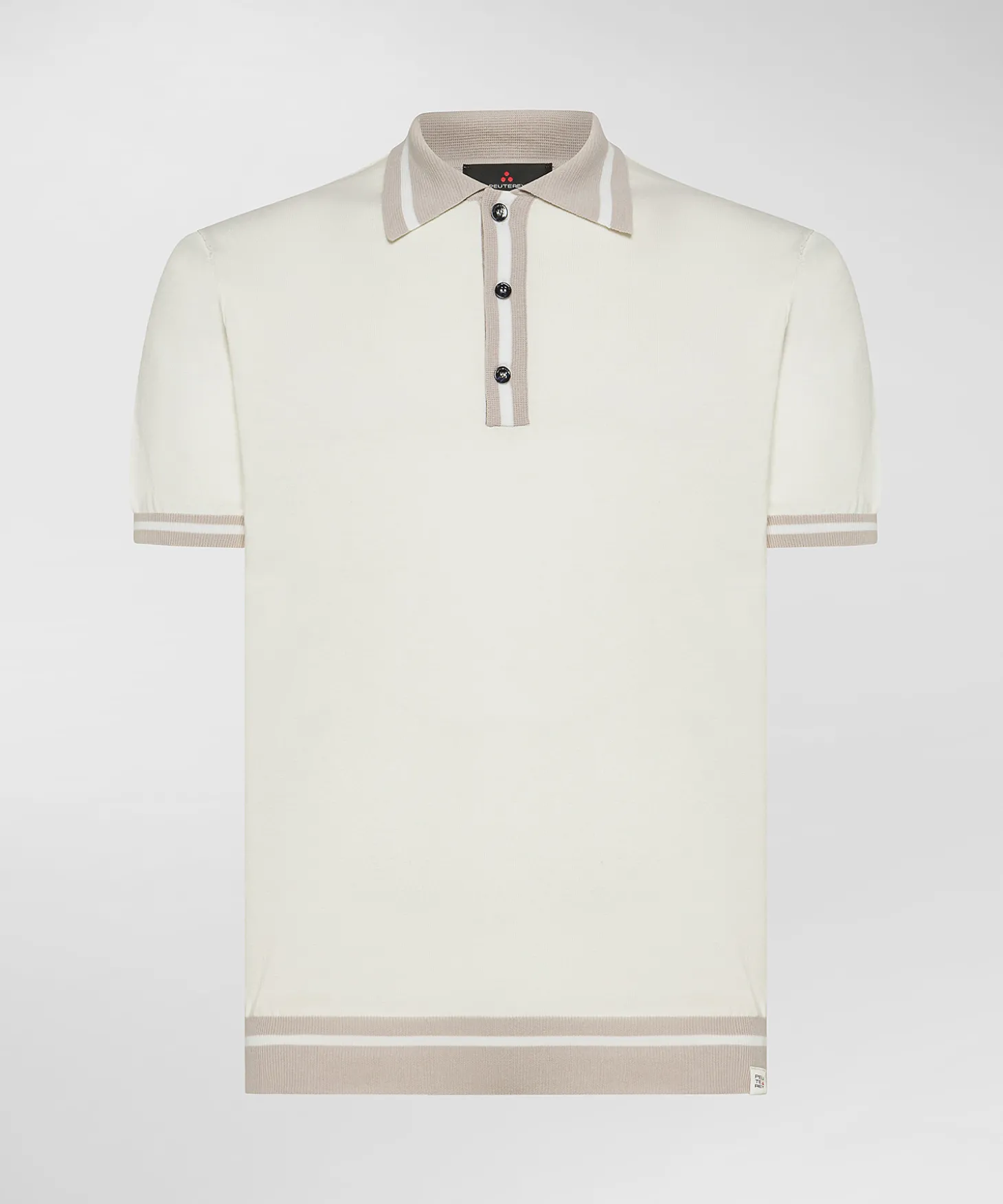 Polo in tricot di cotone con dettagli a contrasto