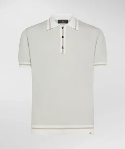 Polo in tricot di cotone con dettagli a contrasto
