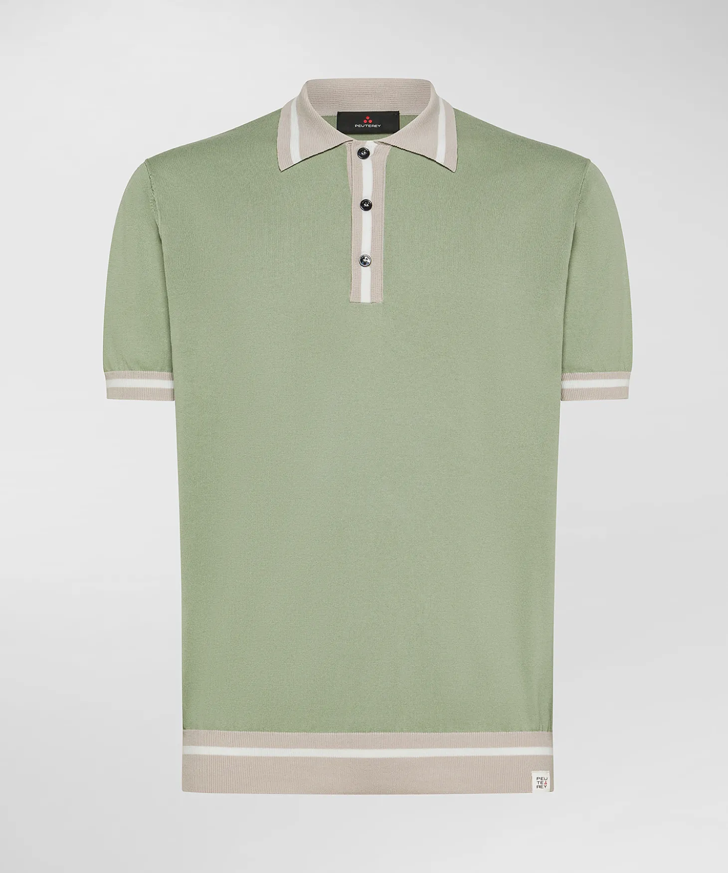 Polo in tricot di cotone con dettagli a contrasto