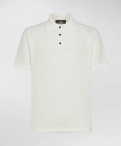 Polo in tricot misto di cotone e nylon effetto spugna