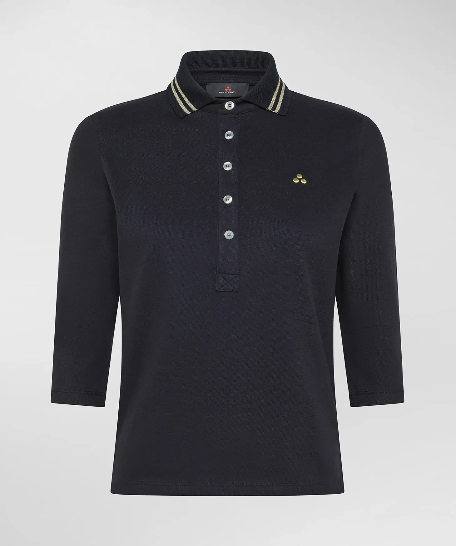 Polo slim in cotone modal con dettagli lurex