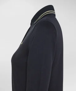 Polo slim in cotone modal con dettagli lurex